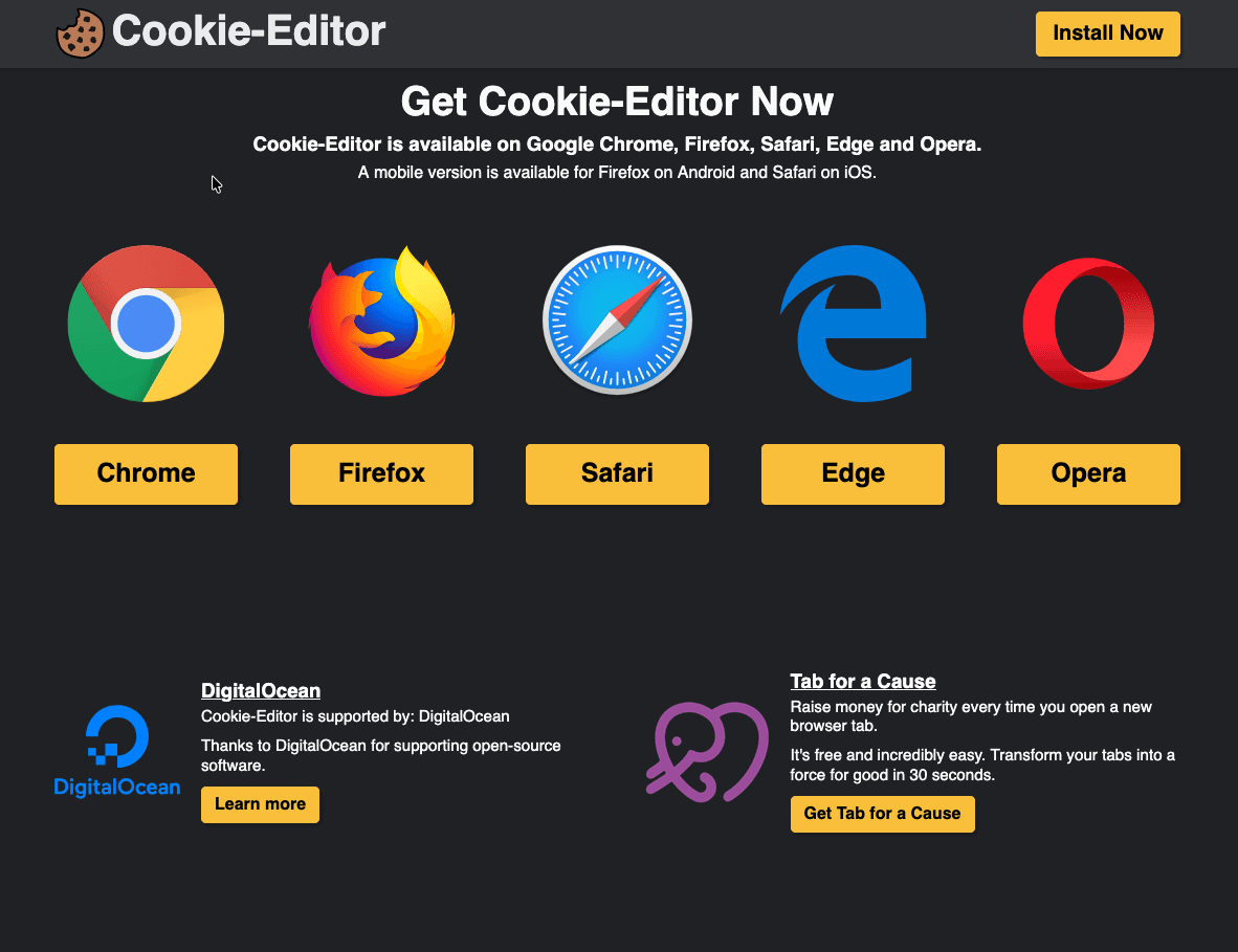 Cookie 編集拡張機能のインストール